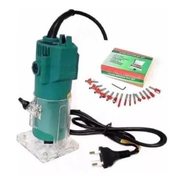 Imagem de Kit Tupia Manual Laminadora + Jogo Fresas 15 Peças - LED, 220V, Manual