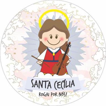 Imagem de Painel de Lona Redondo Santinhos Católicos Santa Cecília - Fabrika de 