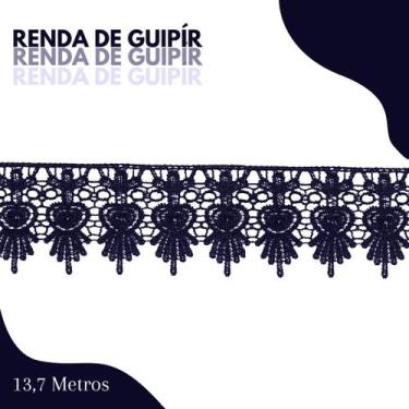 Imagem de Renda De Guipír Chl-436 - Peça Com 13,7 Metros- Azul Marinho - Nº: 318