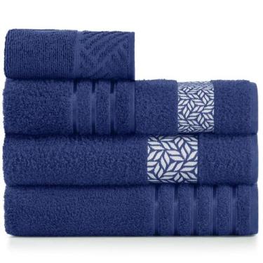 Imagem de Jogo de Toalhas de Banho 5 peças coleção Teka Diamante, Azul 1