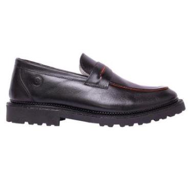 Imagem de Sapato Masculino Loafer Viena Masculino Em Couro Legitimo Tratorado Preto-Masculino