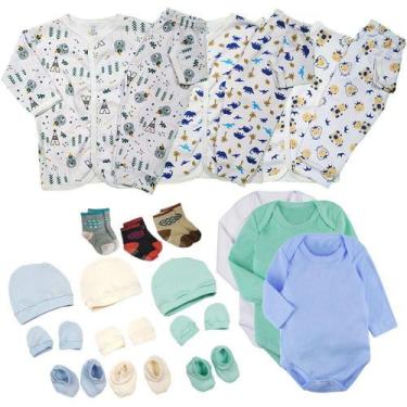 Imagem de Kit Roupa de Bebê 21 Peças Body Pijama Kit Touquinha e Meias - Koala B