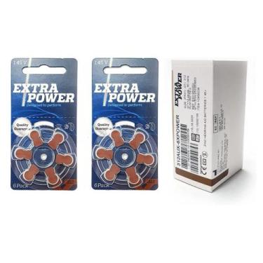 Imagem de 72 Pilhas Baterias 312 Pr41 Extra Power 12 Cartelas