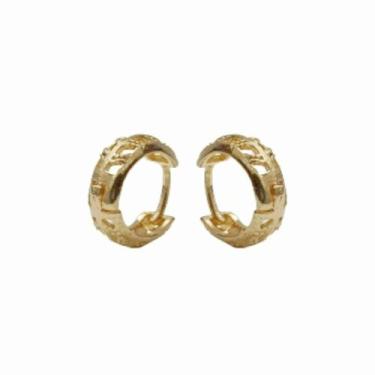 Imagem de Brinco argola Vazada Pequena Fecho click Folheado Ouro 18k - Mixfolhea