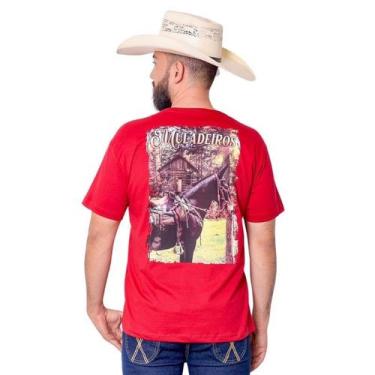 Imagem de Camiseta Muladeiros Masculina Country Vermelha Jopper Bulls, M, Vermel