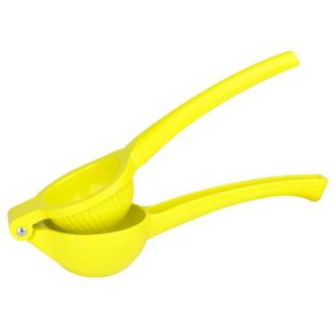 Imagem de Espremedor Limão Aço Inox Reforçado Esmaltado Amarelo - UnyGift
