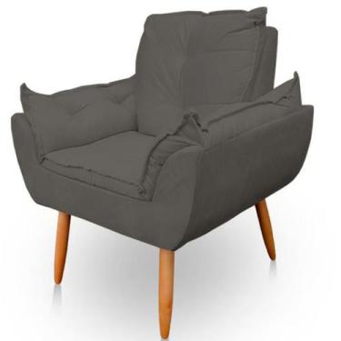 Imagem de Poltrona Decorativa Opala Sala de Estar Tecido Suede - Horizonte Móvei