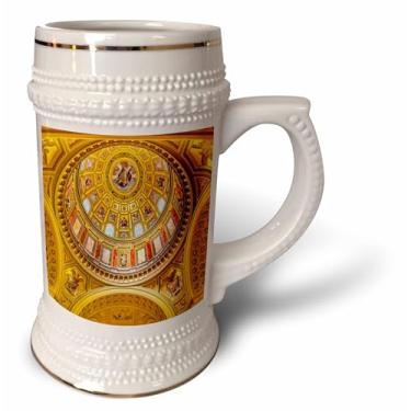 Imagem de 3dRose Teto dourado da Catedral de São Estêvão, Budapeste, Hungria. - Caneca de Stein, 510 g, 640 ml, branca