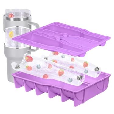 Imagem de Coocake Bandeja de cubo de gelo para copo de 1,134 g, molde de gelo compatível com Stanley Cup bandejas de silicone sem BPA para coquetéis frios longos, bebidas, bandeja de cubos de gelo de café com