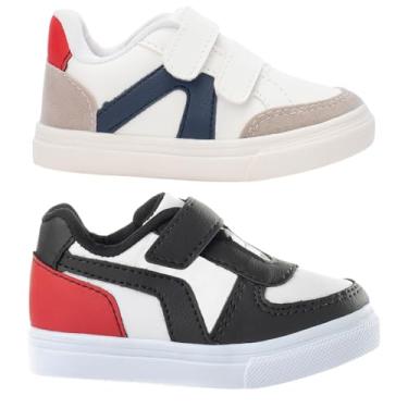 Imagem de Combo Infantil 2 Pares Tênis Casual Menino My Funfy Kids Recortes Masculino. (Vermelho, BR, Criança de 1 a 3 anos, Numérico, 22)