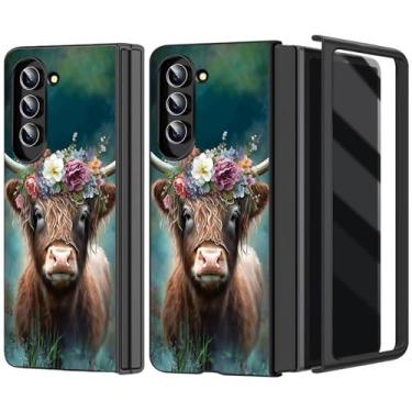 Imagem de ACWDMKH Capa para Galaxy Z Fold 6, capa protetora para Samsung Galaxy Z Fold 6 fina, rígida, ultrafina, antiarranhões, à prova de choque, capa protetora para celular para Z Fold6, linda vaca Highland