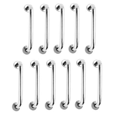 Imagem de Alça de Apoio 30cm Barra Inox Kit 11 Unidades Idoso Banheiro Box Cadeirante Segurança Corrimao Acessibilidade Resistente Suporte