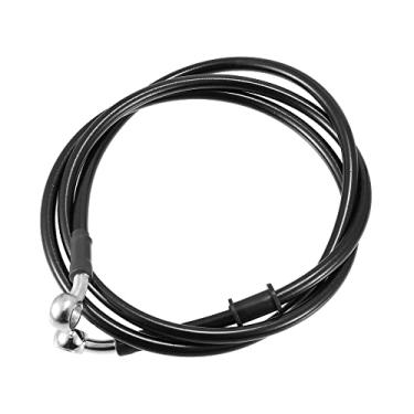 Imagem de X AUTOHAUX 140 cm de comprimento 10 mm ID motocicleta linha de freio hidráulico tubo de mangueira de óleo cabo trançado de aço inoxidável para quadriciclo motocross Sport Bikes preto