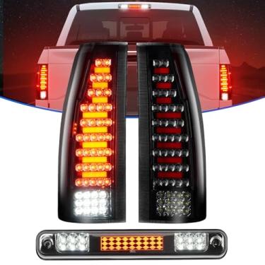 Imagem de Luz traseira + conjunto de luz de freio terceiro para Chevy Blazer 1992-1994, Silverado C1500/K1500 1988-1999, para Silverado/Sierra C2500 C3500 K2500 K3500 1988-2000, lanterna traseira cromada Lente