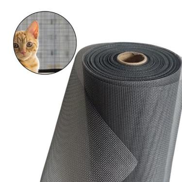 Imagem de Tela Pet-shop Revest. Pvc Cinza Cachorros Gatos 5,00 x 1,20m - Telas M
