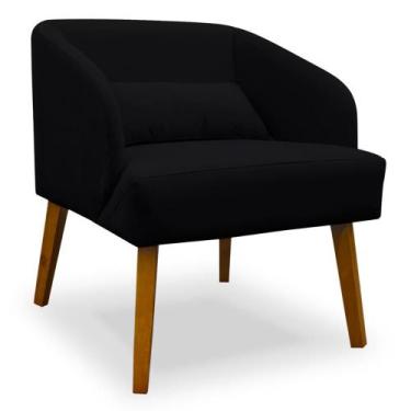 Imagem de Poltrona Decorativa para Sala de Estar Lara Suede Preto - Porto Decor