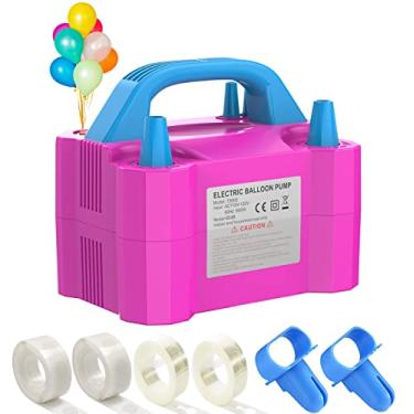 Imagem de LANGXUN Bomba de Balão Elétrica Portátil de Alta Potência, Dois Bicos 110V 600W Ventilador de Ar Bomba de Inflador de Balão Elétrico para Festas Suprimentos de Decoração de Balões de Látex