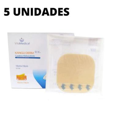 Imagem de 5 Placas Curativo Hidrocoloide Extrafino Esterilizado 10x10cm - Vitame