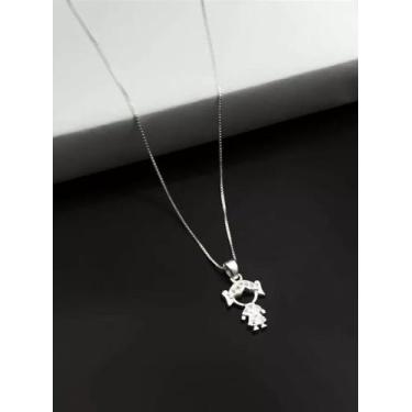 Imagem de Cordão Feminino Menina Cravejado - 100% Prata 950 - ToJoia18k