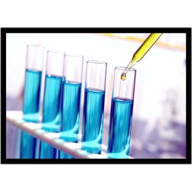 Imagem de Quadro Decorativo Química Laboratórios Vidrarias Tubos De Ensaio Com M