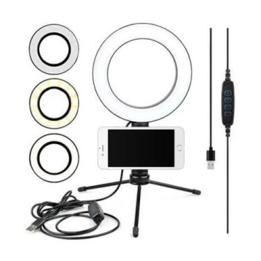Imagem de Ring Light 16cm com Suporte Para Celular e Tripé de Mesa - RPC