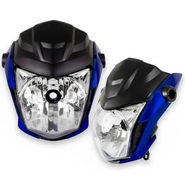 Imagem de Kit Farol Frente Completo Aranha Fan 160 2022 Azul - PLASMOTO