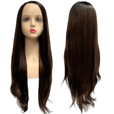 Imagem de Peruca front lace HD orgânica lisa longa comprida premium