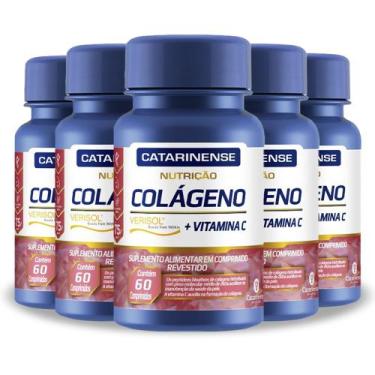 Imagem de Kit 5 Colágeno Verisol  Vitamina C Catarinense 60 Comprimidos