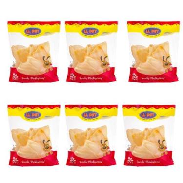 Imagem de Petisco Natural Orelha Bovina Ll Pet Kit 6 Pacotes 250g Cada