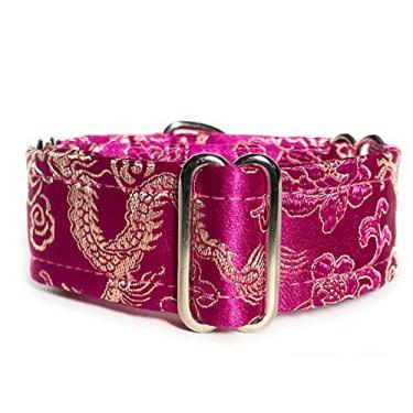 Imagem de SightHound Gang Coleira de Martingale para Galgos Italianos Filhotes, 3 cm de Largura, Cetim Rosa, Martingale, 7" - 9.5"