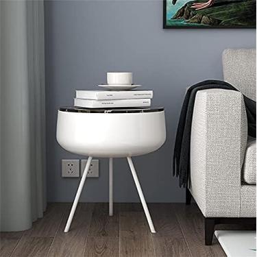 Imagem de Mesa de cabeceira de ferro, prateleira simples, cabeceira de quarto, ideias de armário de mesa, mesa de cabeceira para armário e gaveta, mesa de cabeceira de grande capacidade para quarto 46 x 46 x 35