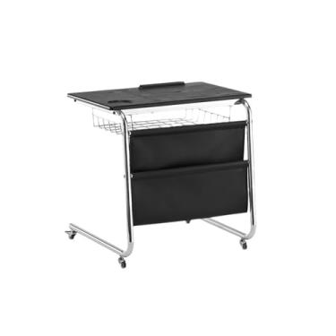 Imagem de Movable Side Table，Sofa Side Table，Small Coffee Table，Bedroom Side Table，Bedside Table，Storage Rack，Side Table with Wheels，Open Storage Space，for Bedroom，Living Room(Black)