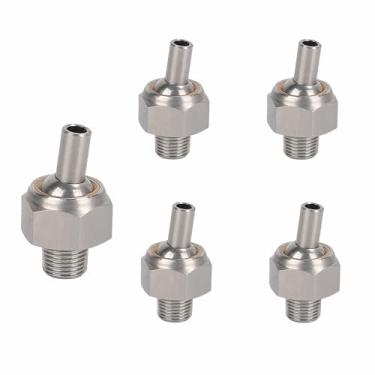 Imagem de DCYCBTH 5 peças 1/4 "NPT x 20/40/60 mm 304 bocal de resfriamento de aço inoxidável, bocal de refrigeração universal, adequado para várias máquinas-ferramentas, pulverização de água, pulverização,