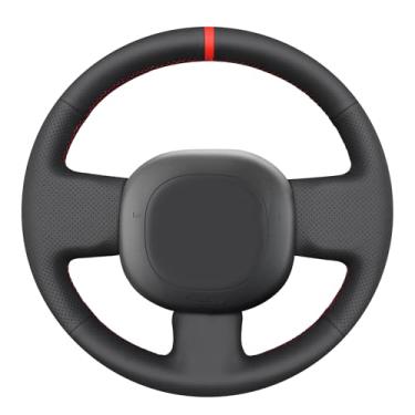 Imagem de MEWANT Capa de volante costurada à mão para acessórios de volante de carro não multifuncionais Fiat Panda 2012