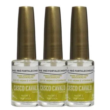 Imagem de Kit 3 Base Pró Fortalecimento Casco Cavalo 8Ml - Trop Care