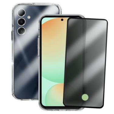 Imagem de Kit Proteção Compatível Samsung Galaxy S24 FE Capinha Transparente Space + Película 3D Privacidade Anti Espião