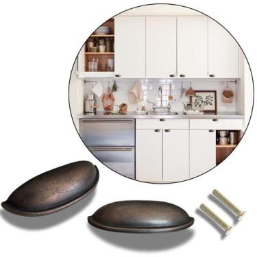 Imagem de Kit 6 Puxador Concha Colonial p/Gavetas e Armários Em Metal - Compras 