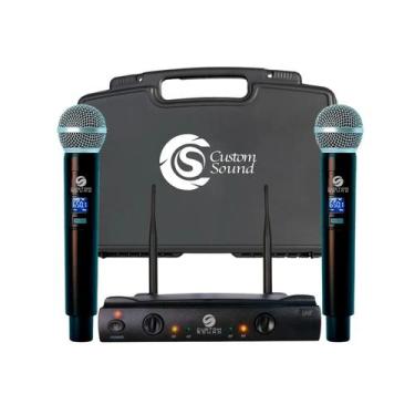 Imagem de Microfone sem Fio Profissional Duplo Mão CW40w CUSTOM SOUND