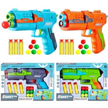 Imagem de Kit 4 Pistolas Lança Dardos Bolinhas Arminha Nerf Infantil - Goal Kids