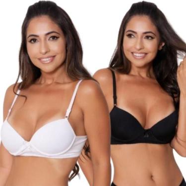 Imagem de Kit 2 Sutiã Com Bojo Plus Size Feminino Básico Lingerie Liso Confortáv
