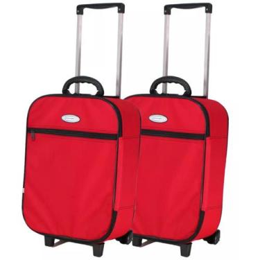 Imagem de Kit 2 mala de viagem pequena de bordo grotaferrata p, Vermelho, P