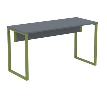 Imagem de Mesa Escritório P25 TUB Pandin 150 cm (Larg) x 70 cm (Prof) Tampo MDP Grafito Pé Aço Tubular Verde