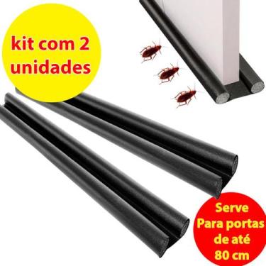 Imagem de Kit com 5 Veda Porta de 80 cm a 90 cm Impermeável Ajustável Preto Cont