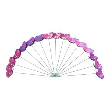Imagem de WeiLaiKeQi 24pcs Butterfly Garden Stakes Decorações de borboleta Arte ao ar livre fora da plantadeira ornamentos decorativos para o pote de, Roxo