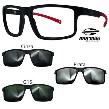 Imagem de Oculos Mormaii Swap 5 6127 A85 Preto Red Com 3 Clipons, Cinza, G15, Pr
