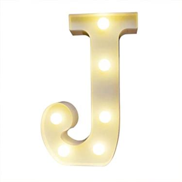 Imagem de LEDs de Alfabetos Leves, Brancos Quentes Constantes Luminárias de Luz Brilhante Assinam Luz para o Engajamento Decoração de Casamento da Festa (J)
