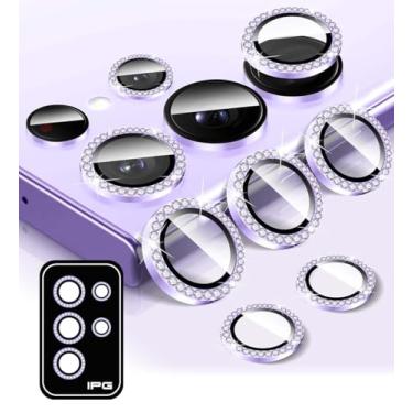 Imagem de IPG Protetor de lente de câmera ProLENS diamante strass Blink FRAME para Samsung Galaxy S24 Ultra, classe temperada de silicato de alumina, clareza HD, resistente a arranhões, capa de lente individual