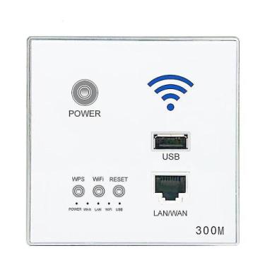 Imagem de Roteador Access Point WiFi Wireless AP de Parede 300Mbps com USB