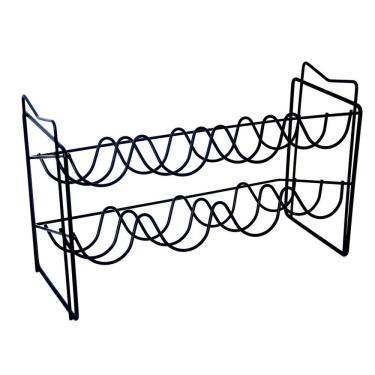 Imagem de Adega Empilhável 8 Garrafas Vinho Suporte Preto Jomer 2435