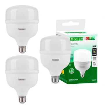 Imagem de Lâmpada Led Taschibra 50w Bivolt 4000k Luz Neutra Kit 3